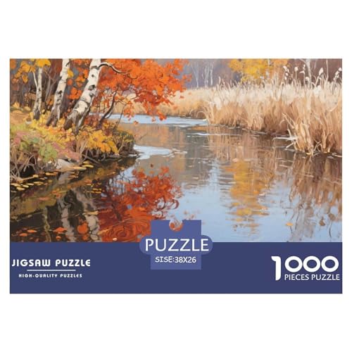 Fluss Stil Puzzles 1000 Teile in bewährter Qualität Für Erwachsene Und Kinder Herausforderndes Rätsel Geschenke Für Männer Home Dekoration 38x26cm/1000pcs von QTIVARLEN