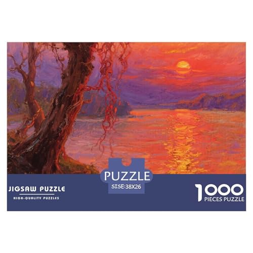 Flussblick Stil Farbenfrohes Puzzle 1000 Stück in bewährter Qualität Für Erwachsene Und Kinder Geschicklichkeitsspiel Geschenke Für Frauen Home Dekoration 38x26cm/1000pcs von QTIVARLEN