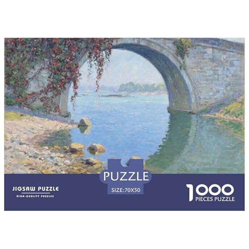 Flussblick Stil Farbenfrohes Puzzle 1000 Stück in bewährter Qualität Für Erwachsene Und Kinder Geschicklichkeitsspiel Geschenke Für Männer Home Dekoration 70x50cm/1000pcs von QTIVARLEN