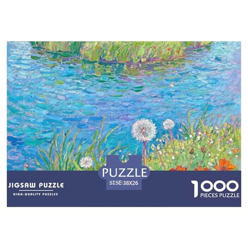 Flussblick Stil Farbenfrohes Puzzle 1000 Stück in bewährter Qualität Für Erwachsene Und Kinder Herausforderndes Rätsel Geschenke Für Frauen Home Dekoration 38x26cm/1000pcs von QTIVARLEN