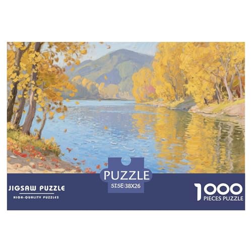 Flussblick Stil Farbenfrohes Puzzle 1000 Stück in bewährter Qualität Für Erwachsene Und Kinder Puzzlespiele Für Familie Geschenke Für Männer Pädagogisches Spielzeug 38x26cm von QTIVARLEN