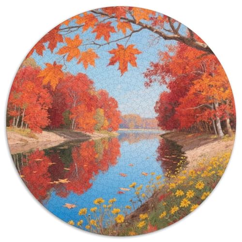 Flussblick Stil Farbenfrohes Puzzle 1000 Teile Bewährter Qualität Für Erwachsene Und Kinder Schöne Landschaft Herausforderndes Rätsel Geschenke Für Männer Pädagogisches Spielzeug 1000pcs (67.5x67.5cm) von QTIVARLEN