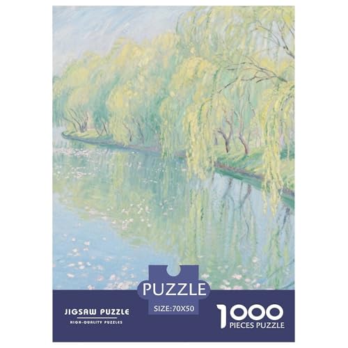 Flussblick Stil Farbenfrohes Puzzle 1000 Teile in Bewährter Qualität Für Erwachsene Kinder Schöne Landschaft Herausforderndes Rätsel Geschenke Männer Home Dekoration 70x50cm/1000pcs von QTIVARLEN
