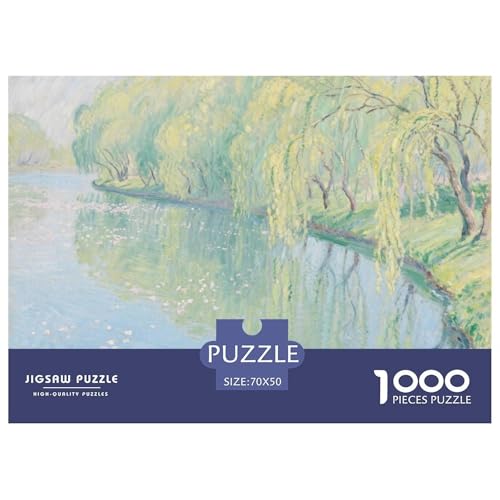 Flussblick Stil Farbenfrohes Puzzle 1000 Teile in bewährter Qualität Für Erwachsene Und Kinder Geschicklichkeitsspiel Geschenke Für Männer Wanddekoration 70x50cm/1000pcs von QTIVARLEN