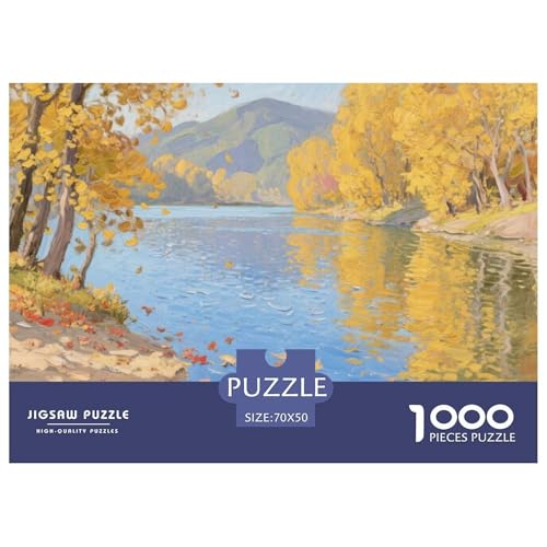 Flussblick Stil Farbenfrohes Puzzle 1000 Teile in bewährter Qualität Für Erwachsene Und Kinder Herausforderndes Rätsel Geschenke Für Frauen Home Dekoration 70x50cm/1000pcs von QTIVARLEN