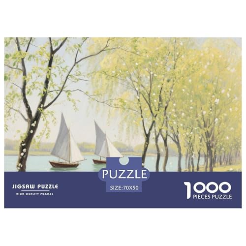 Flussblick Stil Farbenfrohes Puzzle 1000 Teile in bewährter Qualität Für Erwachsene Und Kinder Herausforderndes Rätsel Geschenke Für Frauen Pädagogisches Spielzeug 70x50cm/1000pcs von QTIVARLEN