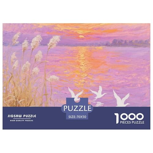 Flussblick Stil Farbenfrohes Puzzle 1000 Teile in bewährter Qualität Für Erwachsene Und Kinder Puzzlespiele Für Familie Geschenke Für Frauen Home Dekoration 70x50cm/1000pcs von QTIVARLEN
