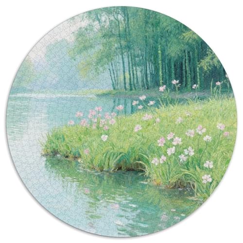 Flussblick Stil Puzzles 1000 Teile Bewährter Qualität Für Erwachsene Und Kinder Schöne Landschaft Herausforderndes Rätsel Geschenke Für Männer Pädagogisches Spielzeug 1000pcs (67.5x67.5cm) von QTIVARLEN