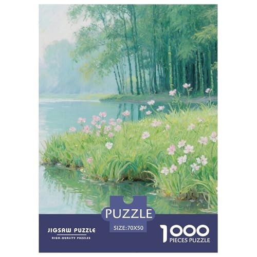 Flussblick Stil Puzzles 1000 Teile in Bewährter Qualität Für Erwachsene Kinder Schöne Landschaft Geschicklichkeitsspiel Geschenke Frauen Home Dekoration 70x50cm/1000pcs von QTIVARLEN