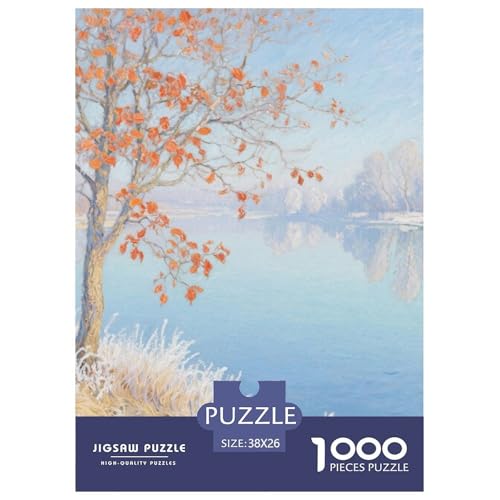 Flussblick Stil Puzzles 1000 Teile in Bewährter Qualität Für Erwachsene Kinder Schöne Landschaft Herausforderndes Rätsel Geschenke Frauen Pädagogisches Spielzeug 38x26cm/1000pcs von QTIVARLEN