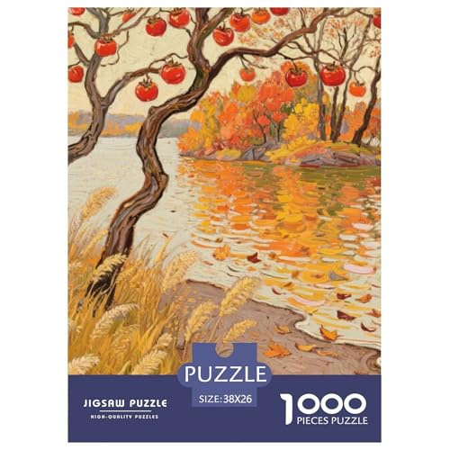 Flussblick Stil Puzzles 1000 Teile in Bewährter Qualität Für Erwachsene Kinder Schöne Landschaft Herausforderndes Rätsel Geschenke Frauen Wanddekoration 38x26cm/1000pcs von QTIVARLEN