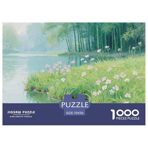 Flussblick Stil Puzzles 1000 Teile in bewährter Qualität Für Erwachsene Und Kinder Puzzlespiele Für Familie Geschenke Für Frauen Wanddekoration 70x50cm/1000pcs von QTIVARLEN