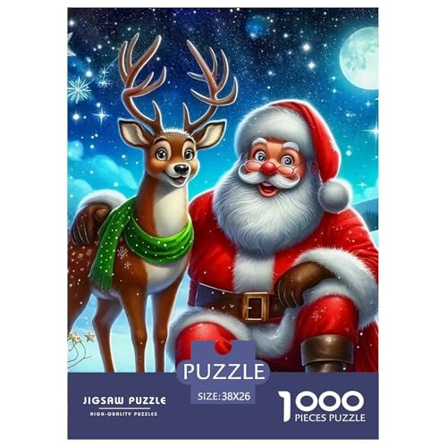 Frohe Weihnachten Puzzle 1000 Teile Für Erwachsene Und Kinder Weihnachtsstil Herausforderung Spiel Klassische Geschenk Home Dekoration in Bewährter Qualität 38x26cm/1000pcs von QTIVARLEN