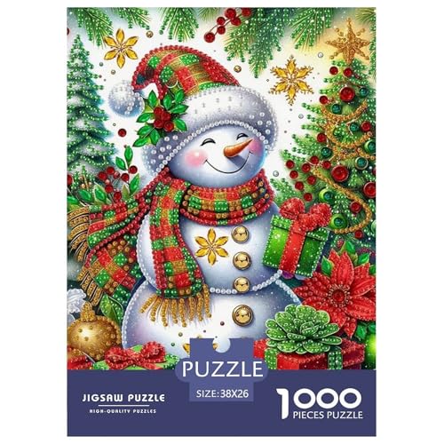 Frohe Weihnachten Puzzle 1000 Teile Für Erwachsene Und Kinder Weihnachtsstil Herausforderung Spiel Pädagogisches Spielzeug Home Dekoration in Bewährter Qualität 38x26cm/1000pcs von QTIVARLEN
