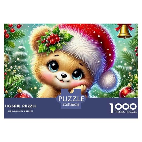 Frohe Weihnachten Puzzle 1000 Teile Für Erwachsene Und Kinder Weihnachtsstil Herausforderung Spiel Pädagogisches Spielzeug Wunderschönes Dekoration Clevere Rätsel 38x26cm/1000pcs von QTIVARLEN