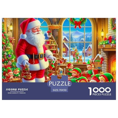 Frohe Weihnachten Puzzle 1000 Teile Für Erwachsene Und Kinder Weihnachtsstil Herausforderung Spiel Pädagogisches Spielzeug Wunderschönes Dekoration Clevere Rätsel 70x50cm/1000pcs von QTIVARLEN