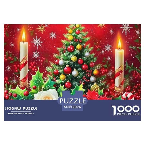 Frohe Weihnachten Puzzle 1000 Teile Für Erwachsene Und Kinder Weihnachtsstil Herausforderung Spiel Pädagogisches Spielzeug Wunderschönes Dekoration in Bewährter Qualität 38x26cm/1000pcs von QTIVARLEN