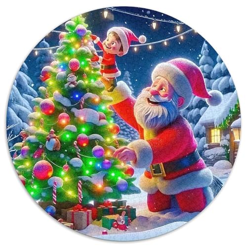 Frohe Weihnachten Puzzle 1000 Teile Für Erwachsene Und Kinder Weihnachtsstil Impossible Geschicklichkeitsspiel Interaktives Spielzeug Home Dekoration Clevere Rätsel 1000pcs (67.5x67.5cm) von QTIVARLEN