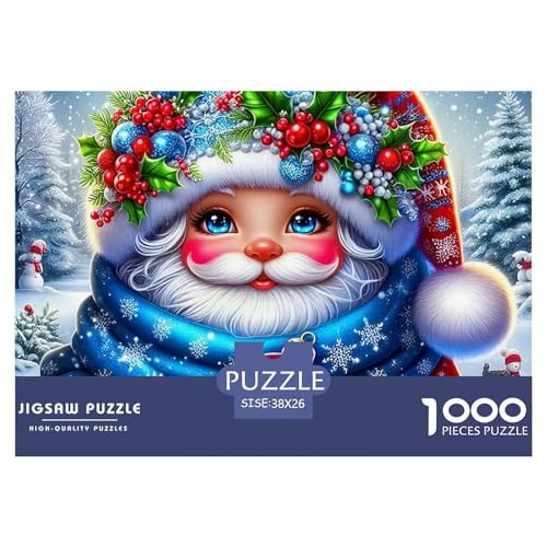 Frohe Weihnachten Puzzle 1000 Teile Für Erwachsene Und Kinder Weihnachtsstil Impossible Geschicklichkeitsspiel Interaktives Spielzeug Home Dekoration Clevere Rätsel 38x26cm/1000pcs von QTIVARLEN