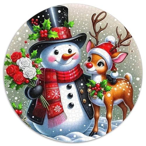 Frohe Weihnachten Puzzle 1000 Teile Für Erwachsene Und Kinder Weihnachtsstil Impossible Geschicklichkeitsspiel Interaktives Spielzeug Wunderschönes Dekoration Clevere Rätsel 1000pcs (67.5x67.5cm) von QTIVARLEN