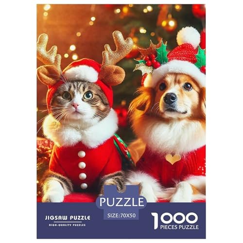 Frohe Weihnachten Puzzle 1000 Teile Für Erwachsene Und Kinder Weihnachtsstil Impossible Geschicklichkeitsspiel Interaktives Spielzeug Wunderschönes Dekoration Clevere Rätsel 70x50cm/1000pcs von QTIVARLEN