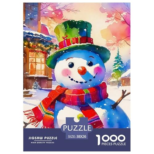 Frohe Weihnachten Puzzle 1000 Teile Für Erwachsene Und Kinder Weihnachtsstil Impossible Geschicklichkeitsspiel Interaktives Spielzeug Wunderschönes Dekoration in Bewährter Qualität 38x26cm/1000pcs von QTIVARLEN