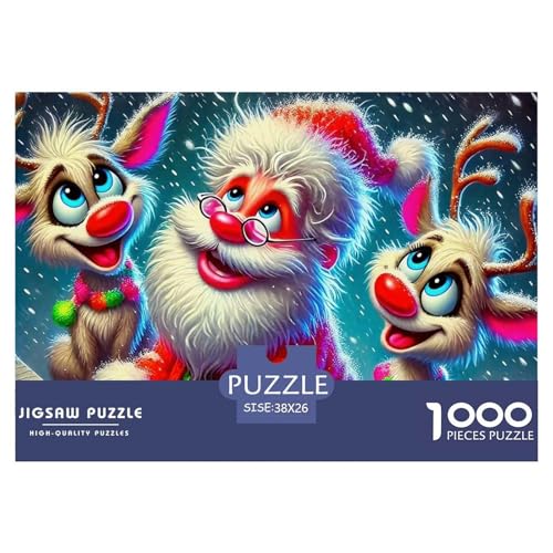 Frohe Weihnachten Puzzle 1000 Teile Für Erwachsene Und Kinder Weihnachtsstil Impossible Geschicklichkeitsspiel Klassische Geschenk Home Dekoration Clevere Rätsel 38x26cm/1000pcs von QTIVARLEN