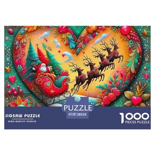 Frohe Weihnachten Puzzle 1000 Teile Für Erwachsene Und Kinder Weihnachtsstil Impossible Geschicklichkeitsspiel Klassische Geschenk Wunderschönes Dekoration Clevere Rätsel 38x26cm/1000pcs von QTIVARLEN