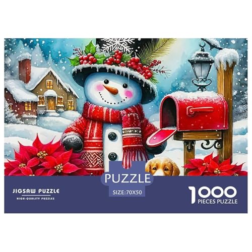 Frohe Weihnachten Puzzle 1000 Teile Für Erwachsene Und Kinder Weihnachtsstil Impossible Geschicklichkeitsspiel Klassische Geschenk Wunderschönes Dekoration Clevere Rätsel 70x50cm/1000pcs von QTIVARLEN