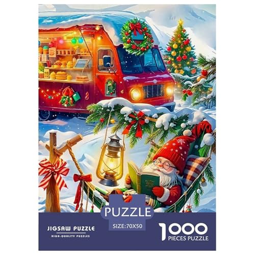 Frohe Weihnachten Puzzle 1000 Teile Für Erwachsene Und Kinder Weihnachtsstil Impossible Geschicklichkeitsspiel Pädagogisches Spielzeug Wunderschönes Dekoration Clevere Rätsel 70x50cm/1000pcs von QTIVARLEN