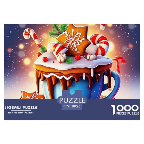 Frohe Weihnachten Puzzle 1000 Teile Für Erwachsene Und Kinder Weihnachtsstil Lernspiel Interaktives Spielzeug Home Dekoration Clevere Rätsel 38x26cm/1000pcs von QTIVARLEN