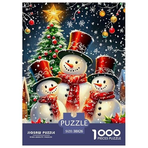 Frohe Weihnachten Puzzle 1000 Teile Für Erwachsene Und Kinder Weihnachtsstil Lernspiel Interaktives Spielzeug Home Dekoration in Bewährter Qualität 38x26cm/1000pcs von QTIVARLEN