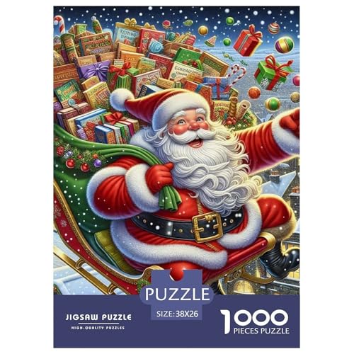 Frohe Weihnachten Puzzle 1000 Teile Für Erwachsene Und Kinder Weihnachtsstil Lernspiel Klassische Geschenk Home Dekoration Clevere Rätsel 38x26cm/1000pcs von QTIVARLEN