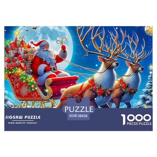 Frohe Weihnachten Puzzle 1000 Teile Für Erwachsene Und Kinder Weihnachtsstil Lernspiel Klassische Geschenk Home Dekoration in Bewährter Qualität 38x26cm/1000pcs von QTIVARLEN