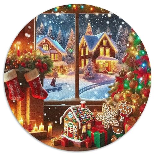 Frohe Weihnachten Puzzle 1000 Teile Für Erwachsene Und Kinder Weihnachtsstil Lernspiel Klassische Geschenk Wunderschönes Dekoration Clevere Rätsel 1000pcs (67.5x67.5cm) von QTIVARLEN