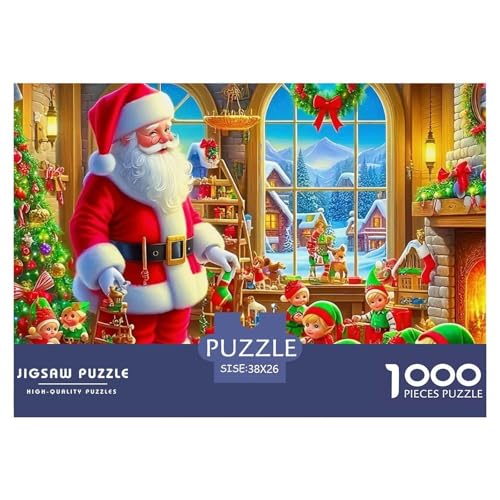 Frohe Weihnachten Puzzle 1000 Teile Für Erwachsene Und Kinder Weihnachtsstil Lernspiel Klassische Geschenk Wunderschönes Dekoration in Bewährter Qualität 38x26cm/1000pcs von QTIVARLEN