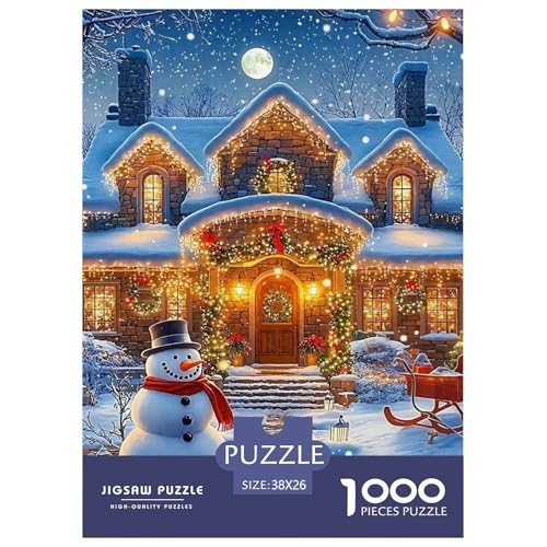 Frohe Weihnachten Puzzle 1000 Teile Für Erwachsene Und Kinder Weihnachtsstil Lernspiel Pädagogisches Spielzeug Home Dekoration Clevere Rätsel 38x26cm/1000pcs von QTIVARLEN