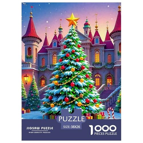 Frohe Weihnachten Puzzle 1000 Teile Für Erwachsene Und Kinder Weihnachtsstil Lernspiel Pädagogisches Spielzeug Home Dekoration Clevere Rätsel 38x26cm/1000pcs von QTIVARLEN