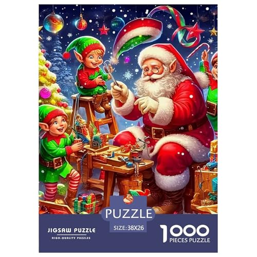Frohe Weihnachten Puzzle 1000 Teile Für Erwachsene Und Kinder Weihnachtsstil Lernspiel Pädagogisches Spielzeug Wunderschönes Dekoration Clevere Rätsel 38x26cm/1000pcs von QTIVARLEN