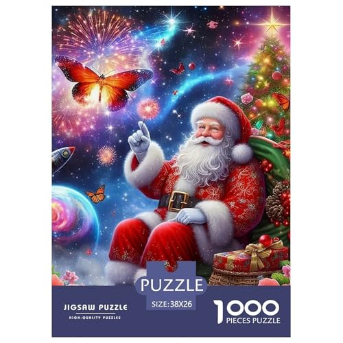 Frohe Weihnachten Puzzle 1000 Teile Für Erwachsene Und Kinder Weihnachtsstil Lernspiel Pädagogisches Spielzeug Wunderschönes Dekoration Clevere Rätsel 38x26cm/1000pcs von QTIVARLEN