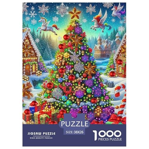 Frohe Weihnachten Puzzle 1000 Teile Für Erwachsene Und Kinder Weihnachtsstil Lernspiel Pädagogisches Spielzeug Wunderschönes Dekoration in Bewährter Qualität 38x26cm/1000pcs von QTIVARLEN