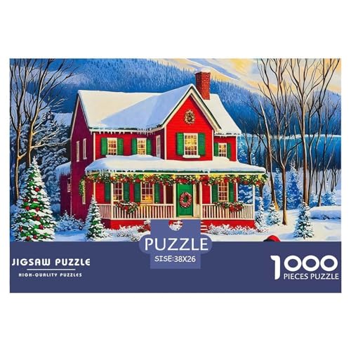 Frohe Weihnachten Puzzle 1000 Teilige Für Erwachsene Und Kinder Weihnachtsstil Herausforderung Spiel Klassische Geschenk Home Dekoration Clevere Rätsel 38x26cm/1000pcs von QTIVARLEN