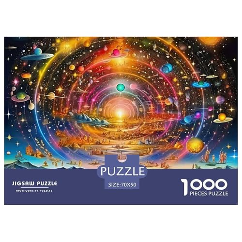 Galaktischer Stil Farbenfrohes Puzzle 1000 Stück Bewährter Qualität Erwachsene Kinder Kühle Galaxie Herausforderndes Rätsel Geschenke Frauen Home Dekoration 70x50cm/1000pcs von QTIVARLEN