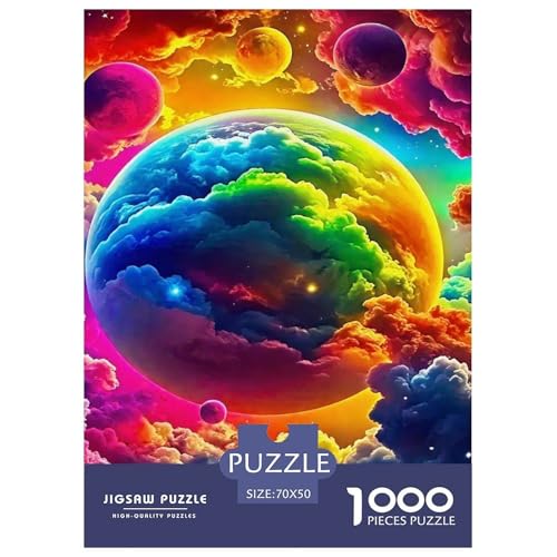 Galaktischer Stil Farbenfrohes Puzzle 1000 Stück Bewährter Qualität Für Erwachsene Kinder Kühle Galaxie Geschicklichkeitsspiel Geschenke Männer Pädagogisches Spielzeug 70x50cm/1000pcs von QTIVARLEN