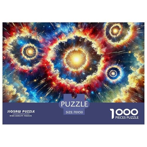 Galaktischer Stil Farbenfrohes Puzzle 1000 Teile Bewährter Qualität Erwachsene Kinder Kühle Galaxie Geschicklichkeitsspiel Geschenke Männer Wanddekoration 70x50cm/1000pcs von QTIVARLEN