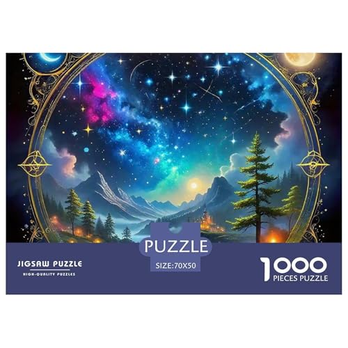 Galaktischer Stil Puzzles 1000 Teile Bewährter Qualität Erwachsene Kinder Kühle Galaxie Herausforderndes Rätsel Geschenke Männer Home Dekoration 70x50cm/1000pcs von QTIVARLEN