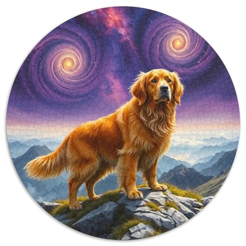 Goldener Retriever Farbenfrohes Puzzle 1000 Teile in Bewährter Qualität Niedlicher Haustierhund Impossible Geschicklichkeitsspiel Puzzles Geschenk Familie Home Dekoration 1000pcs (67.5x67.5cm) von QTIVARLEN