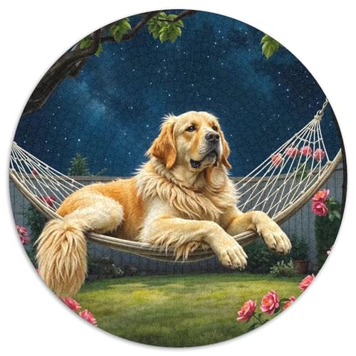 Goldener Retriever Puzzle 1000 Teile Für Erwachsene Niedlicher Haustierhund Impossible Geschicklichkeitsspiel Puzzles Geschenk Familie Home Dekoration 1000pcs (67.5x67.5cm) von QTIVARLEN