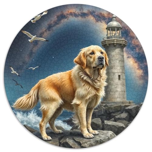 Goldener Retriever Puzzle 1000 Teile Für Erwachsene Niedlicher Haustierhund Impossible Geschicklichkeitsspiel Puzzles Geschenk Familie Home Dekoration 1000pcs (67.5x67.5cm) von QTIVARLEN