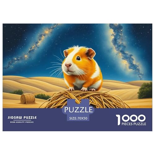 Guineeschwein Farbenfrohes Puzzle 1000 Stück Für Erwachsene Kinder Niedliches Haustier Geschicklichkeitsspiel Geschenke Männer Pädagogisches Spielzeug 70x50cm/1000pcs von QTIVARLEN